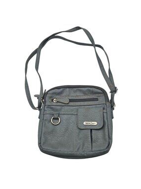 MultiSac Gray Crossbody Purse With Multiple Compartments & Adjustable Strap